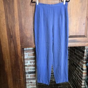 100% Silk Blue Josephine Chaus Trousers - Size 10